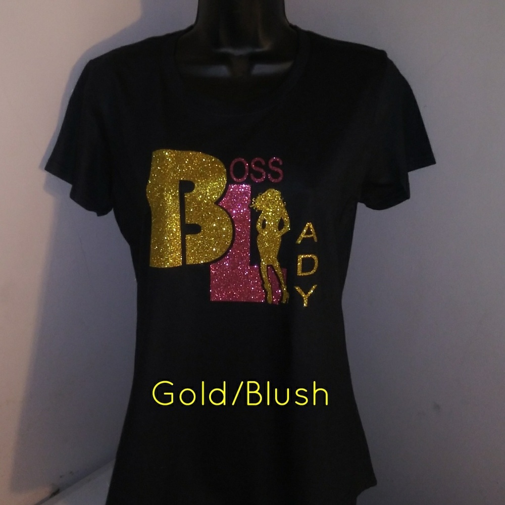 Boss Lady Fitted Glitter T-Shirt